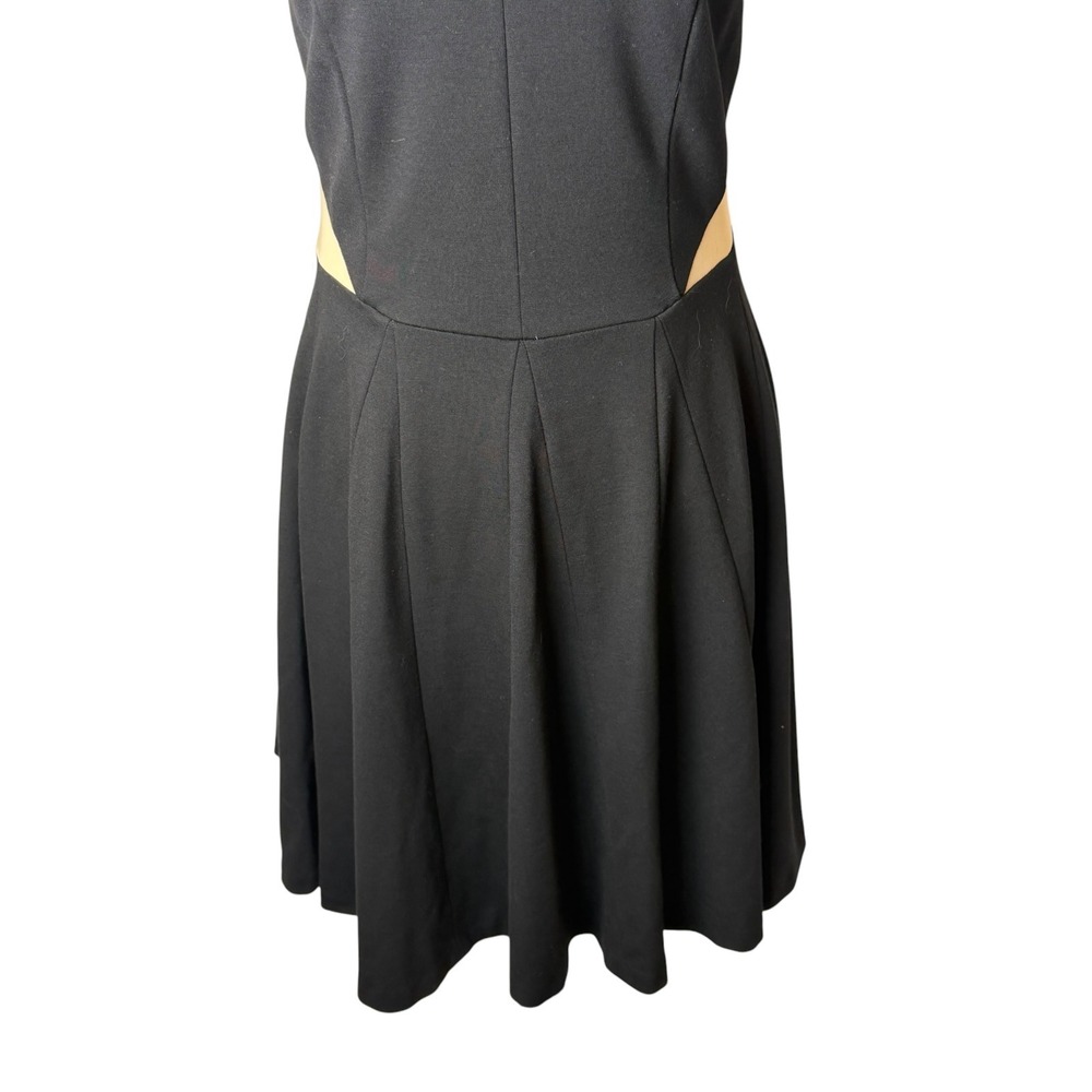 Erin Fetherston Mini Dress Women XS Black Mesh Cutout Skater LBD Party Cocktail - Picture 6 of 10